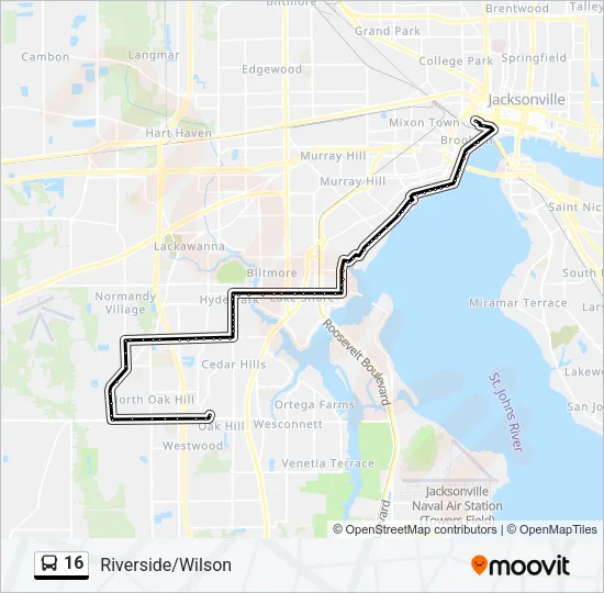 16 Bus Line Map