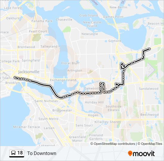18 Bus Line Map