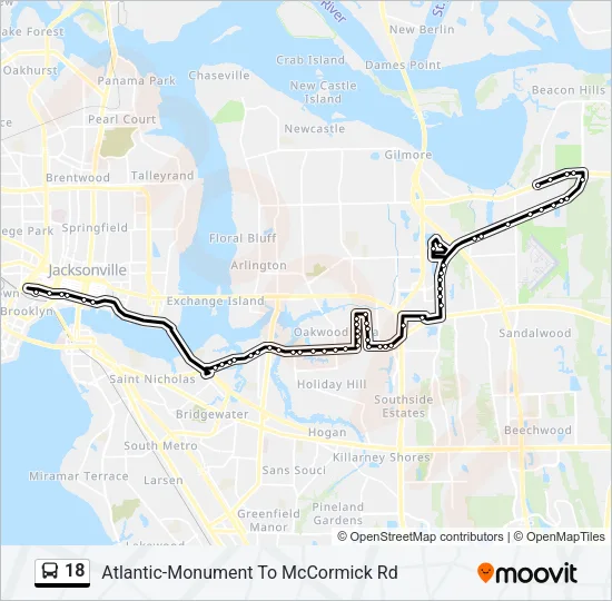 18 Bus Line Map
