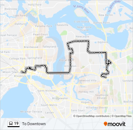 19 Bus Line Map