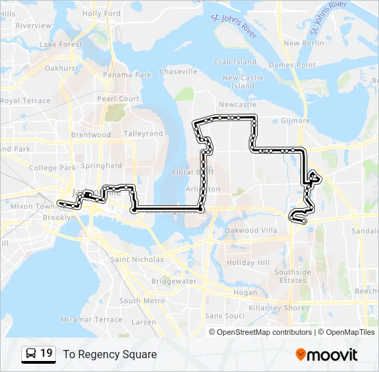 19 Bus Line Map