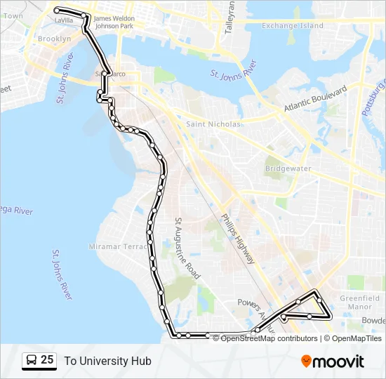 25 Bus Line Map