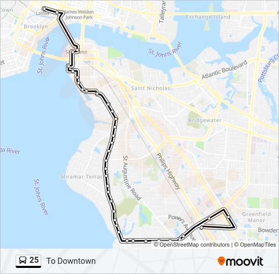 25 bus Line Map