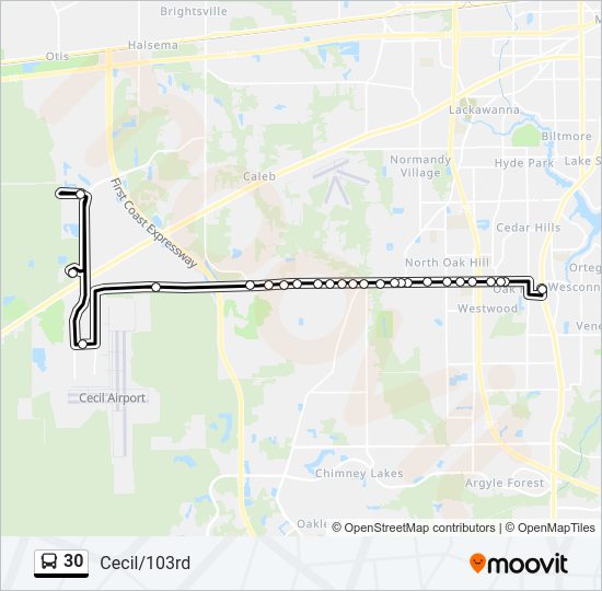 30 Bus Line Map