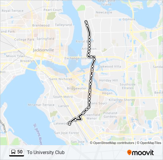 50 bus Line Map