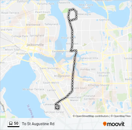 50 Bus Line Map