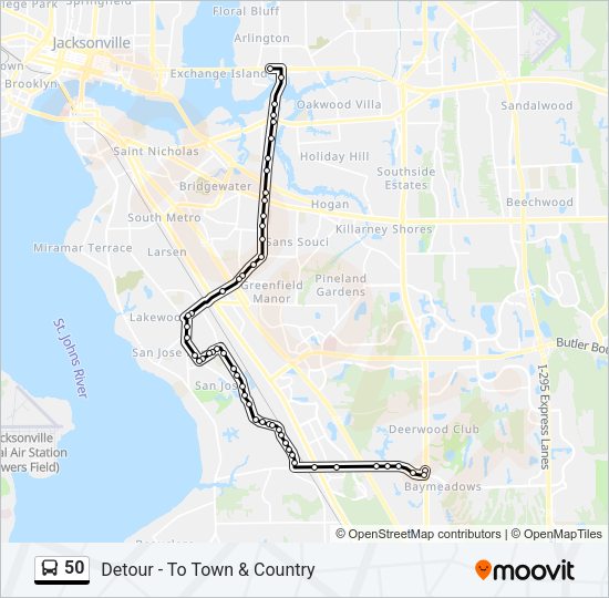 50 Bus Line Map