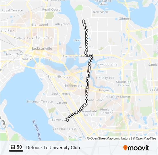 50 Bus Line Map