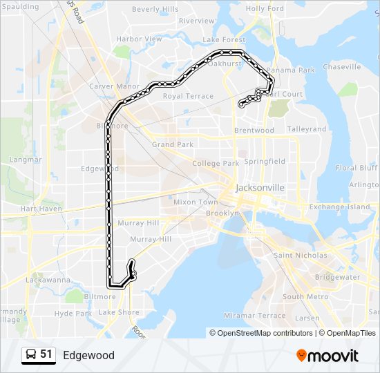 51 Bus Line Map