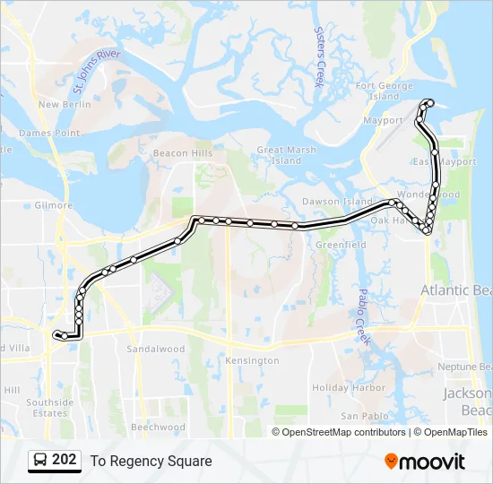 202 Bus Line Map