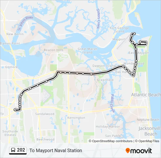 202 Bus Line Map