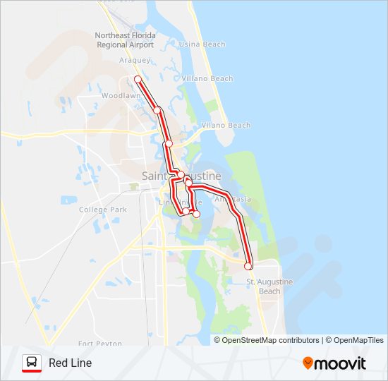 RED LINE Bus Line Map