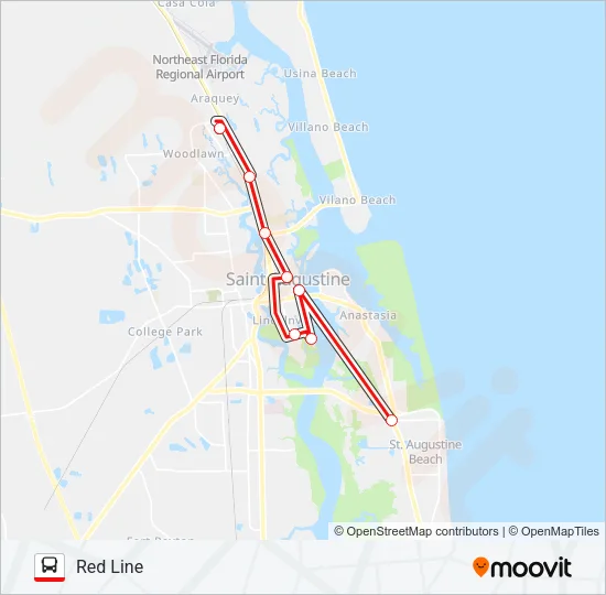 RED LINE Bus Line Map