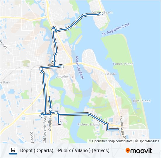 BLUE LINE Bus Line Map