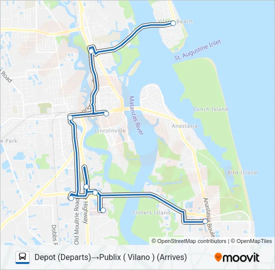 BLUE LINE Bus Line Map