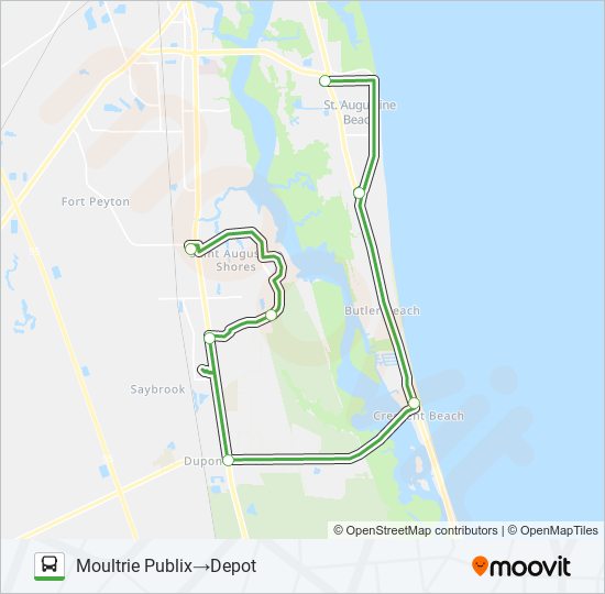 Mapa de GREEN LINE de autobús