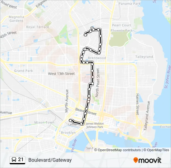 21 Bus Line Map