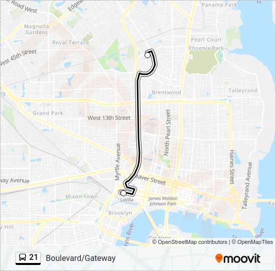 21 Bus Line Map