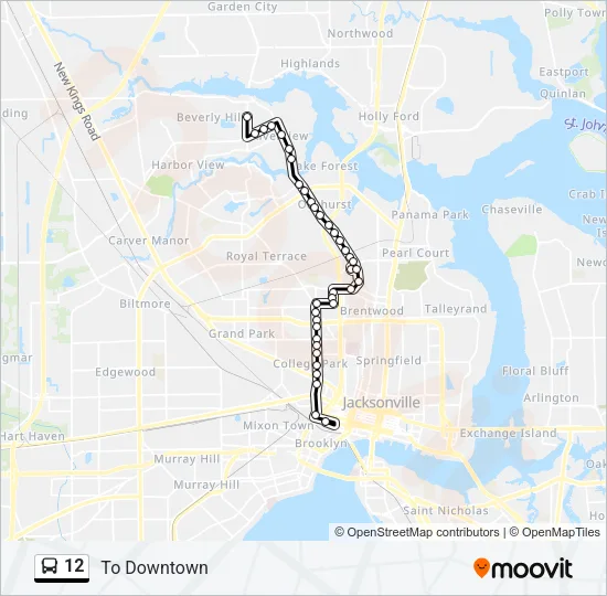 12 Bus Line Map