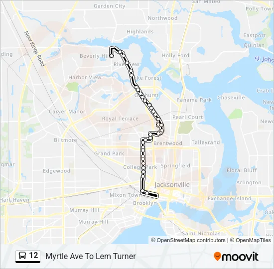 12 Bus Line Map