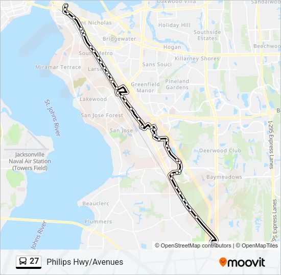 27 Bus Line Map
