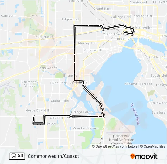 53 Bus Line Map