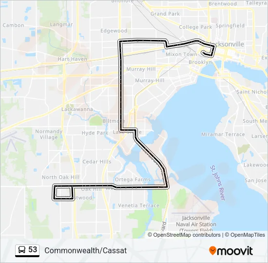 53 Bus Line Map