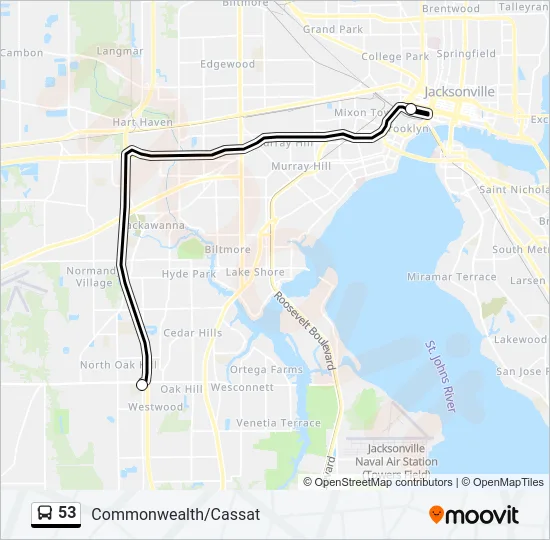 53 Bus Line Map