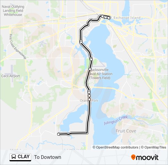 CLAY Bus Line Map