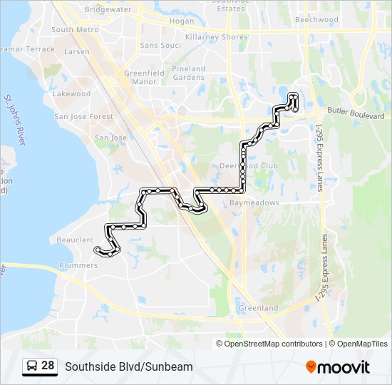 28 Bus Line Map