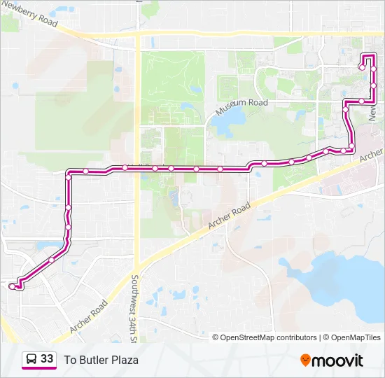 33 Bus Line Map