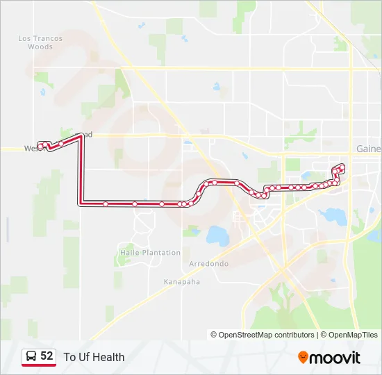 52 Bus Line Map