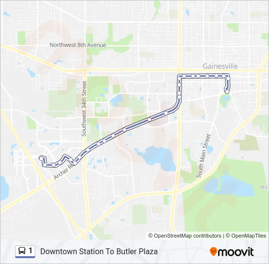 1 Bus Line Map