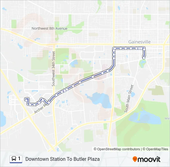 1 Bus Line Map