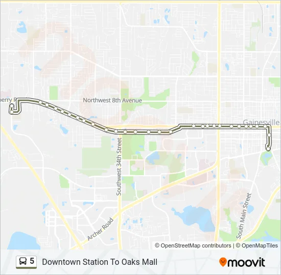 5 Bus Line Map