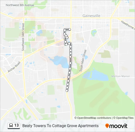 13 Bus Line Map