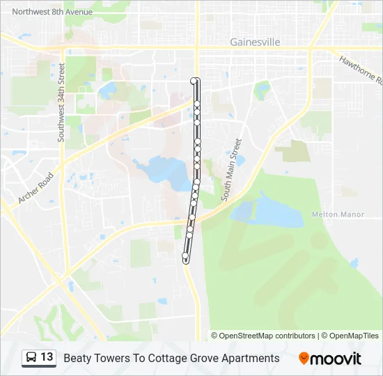 13 Bus Line Map