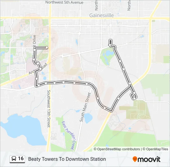 16 Bus Line Map
