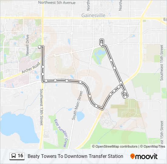 16 bus Line Map