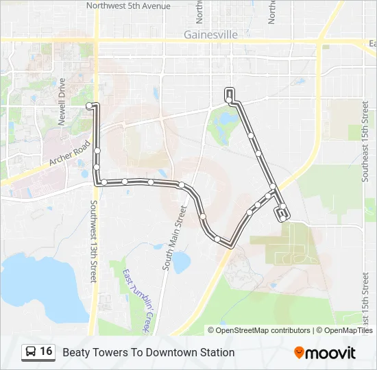 16 Bus Line Map