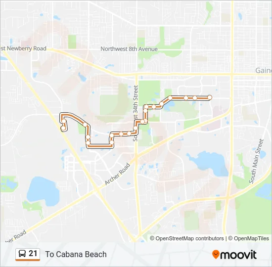 21 Bus Line Map
