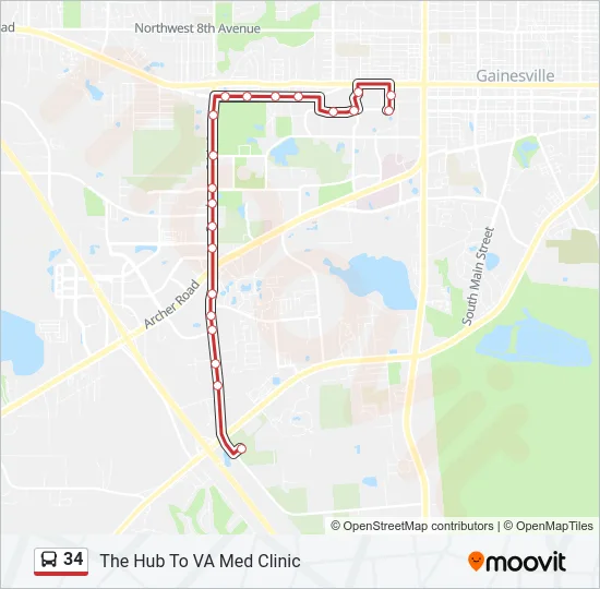 34 Bus Line Map