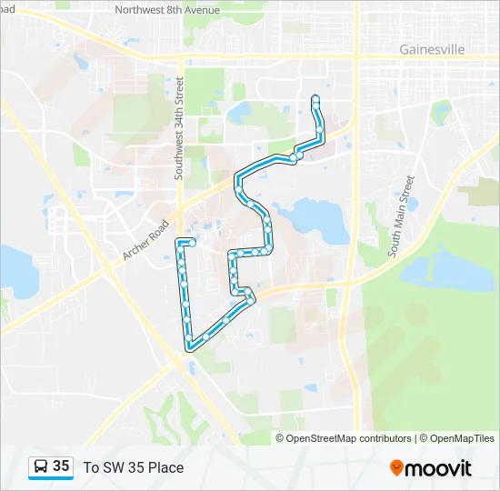 35 Bus Line Map
