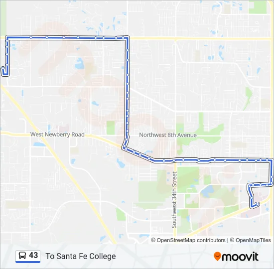43 Bus Line Map