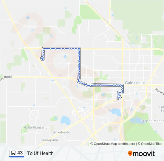 43 Bus Line Map