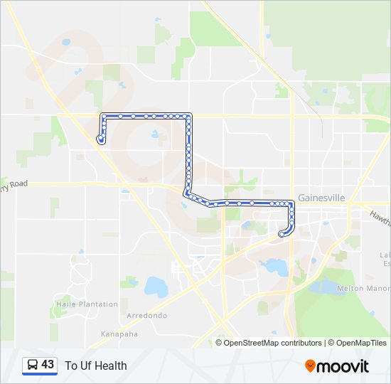 43 Route: Schedules, Stops & Maps - To Uf Health (Updated)