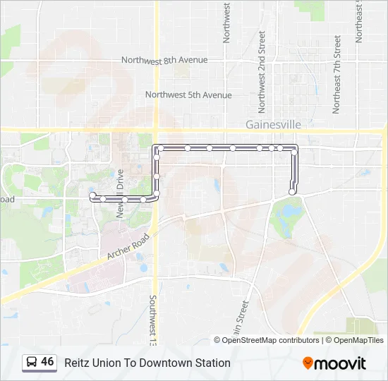 46 Bus Line Map