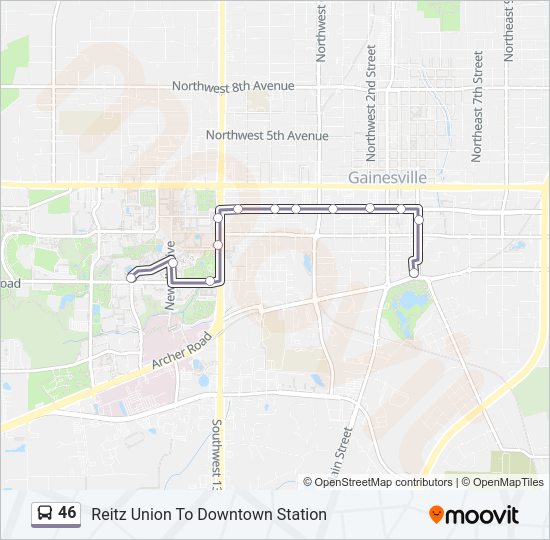 46 bus Line Map