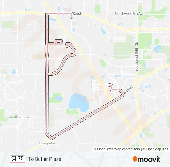 75 Bus Line Map