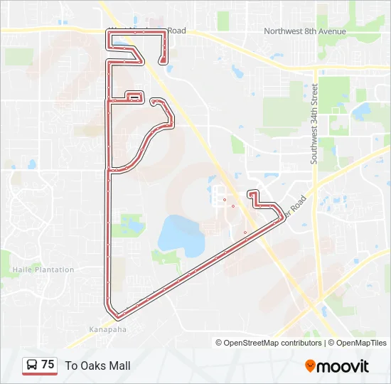 75 Bus Line Map